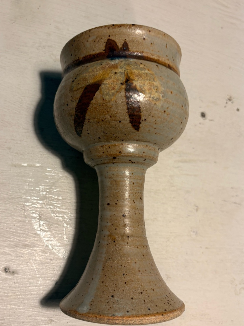 Vintage Studio Art Pottery Rustic Ceramic Chalice Goblet Single Stoneware